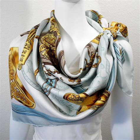 hermes blue silk stall scarf|hermes scarf catalog.